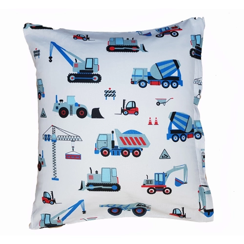 Jasiek, bawełniana poszewka na poduszkę 40x40, plac budowy